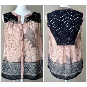 Daniel Rainn Sleeveless Button Up Blouse - petite xs